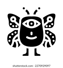 cute monster funny glyph icon vector. cute monster funny sign. isolated symbol illustration