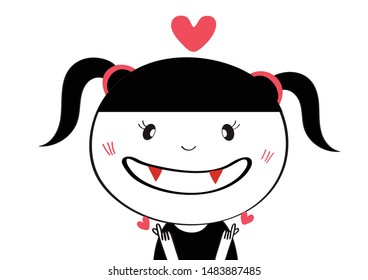 cute monster girl for design and print vector eps.10
