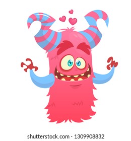 Cute monster giving a hug. Catoon character illustrated