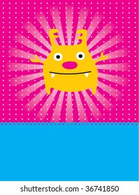 cute monster greeting card
