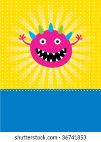 cute monster greeting card