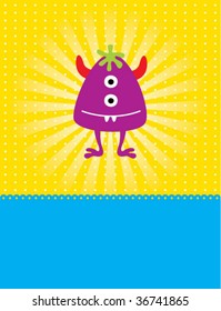 cute monster greeting card