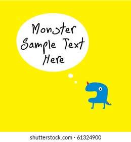 cute monster greeting card