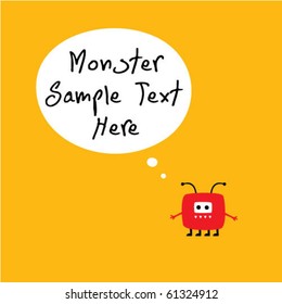 cute monster greeting card