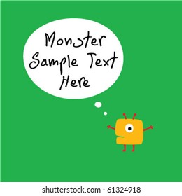 cute monster greeting card