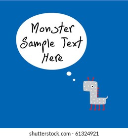 cute monster greeting card