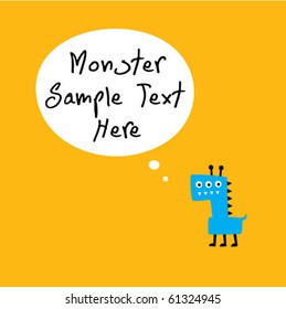 cute monster greeting card