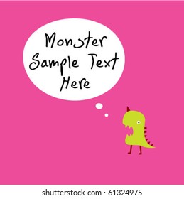 cute monster greeting card