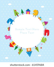 cute monster greeting tag