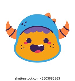 Cute monster Halloween kids avatar vector cartoon character isolated on a white background.