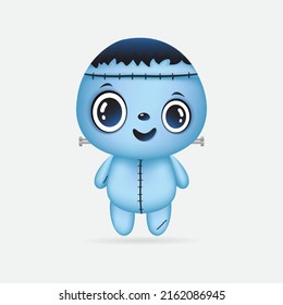 Cute monster Halloween vector illustration. Halloween cartoon costume vector