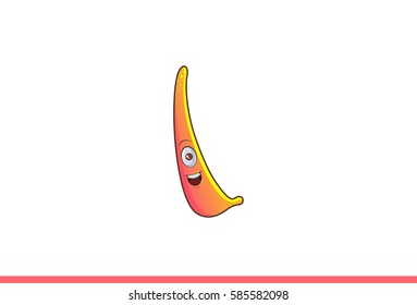 Cute Monster Happy. Vector Illustration. Isolated on white background.