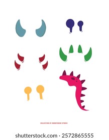 cute monster horn vector collection