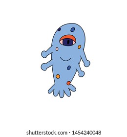 Cute monster icons in cartoon style. Vector illustration for kids worksheet and nursery design.