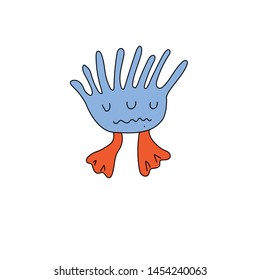 Cute monster icons in cartoon style. Vector illustration for kids worksheet and nursery design.