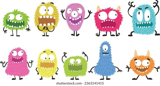 Cute monster illustration, file vector editable