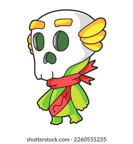 cute monster illustration with full color on white background
