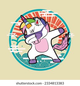 cute monster illustration with japanese style for kaijune event, notebook, logo 