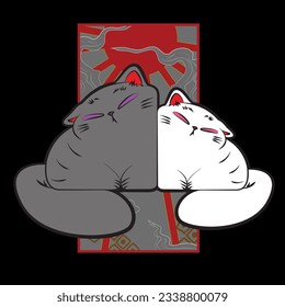cute monster illustration with japanese style for kaijune event, notebook, logo 