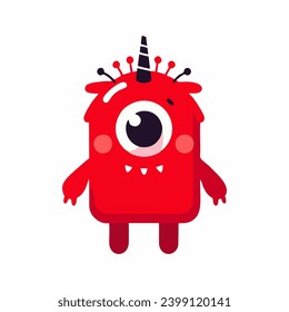 Cute monster illustrations logo design, flat vector 
