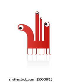 Cute monster isolated on white. vector