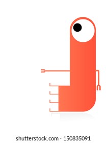 Cute monster isolated on white. vector
