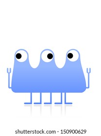 Cute monster isolated on white. vector