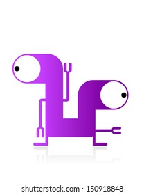 Cute monster isolated on white. vector