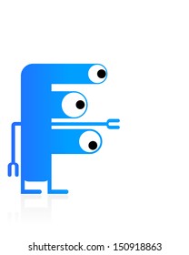 Cute monster isolated on white. vector