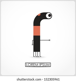 Cute monster isolated on white. vector