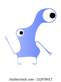 Cute monster isolated on white. vector