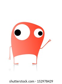 Cute monster isolated on white. vector
