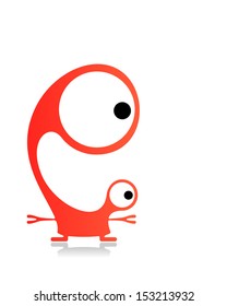 Cute monster isolated on white. vector
