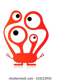 Cute monster isolated on white. vector