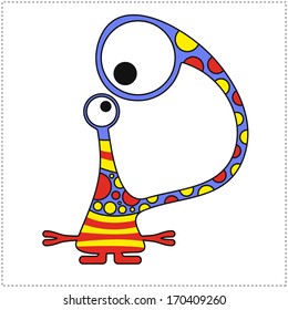 Cute monster isolated on white
