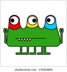 Cute monster isolated on white