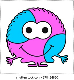 Cute monster isolated on white