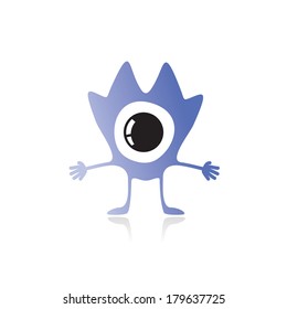 Cute monster isolated on white. vector