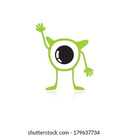 Cute monster isolated on white. vector