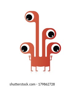 Cute monster isolated on white. vector