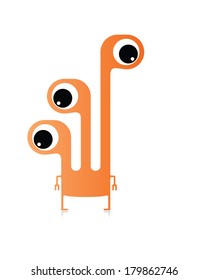 Cute monster isolated on white. vector