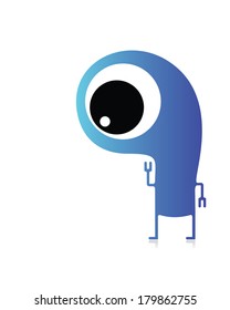 Cute monster isolated on white. vector