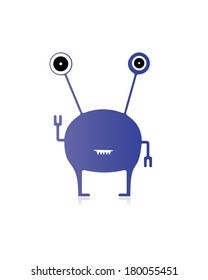 Cute monster isolated on white. vector