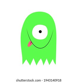 Cute monster. Isolated on white. Vector cartoon illustration. Flat.