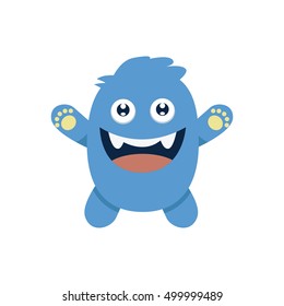 Cute monster isolated on white.