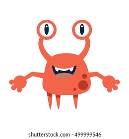 Cute monster isolated on white.
