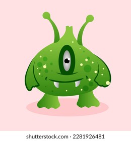 Cute monster kid cartoon vector icon illustration. monster holiday icon concept isolated