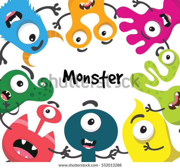 Cute Monster Kids Background Pattern Kindergarten Stock Vector (Royalty ...