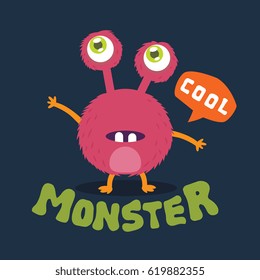 Cute Monster Kids Logo Template