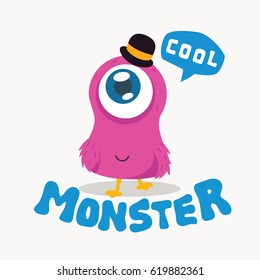 Cute Monster Kids Logo Template